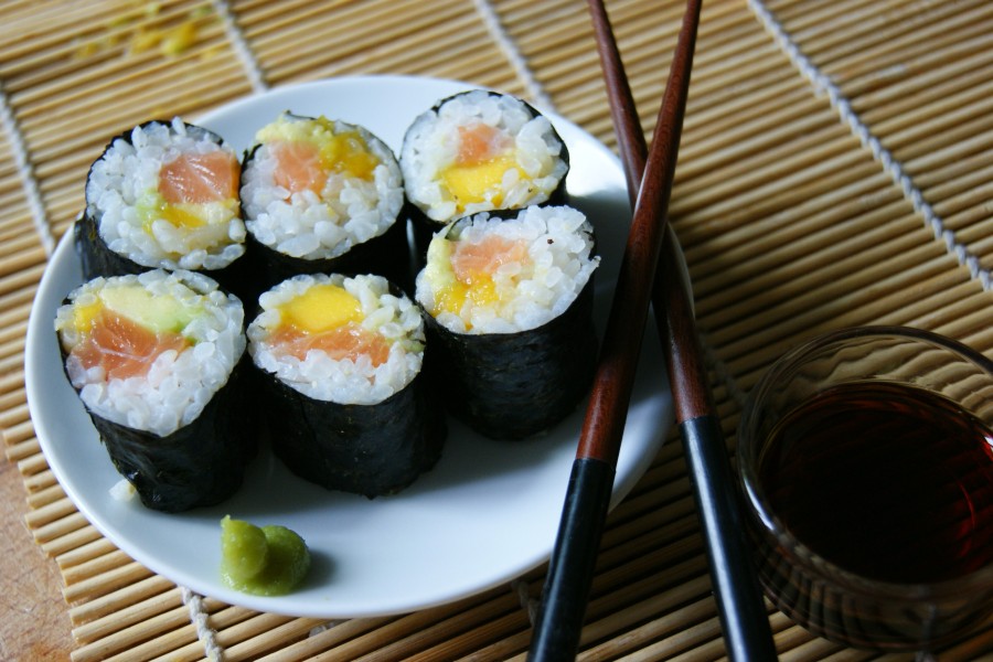 recette makis avocat mangue saumon