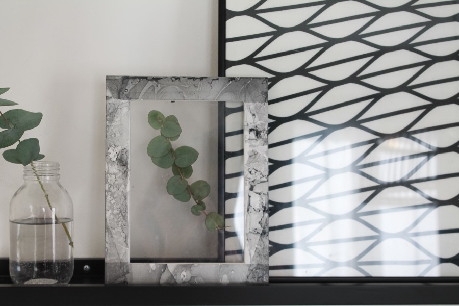 diy cadre effet marbré