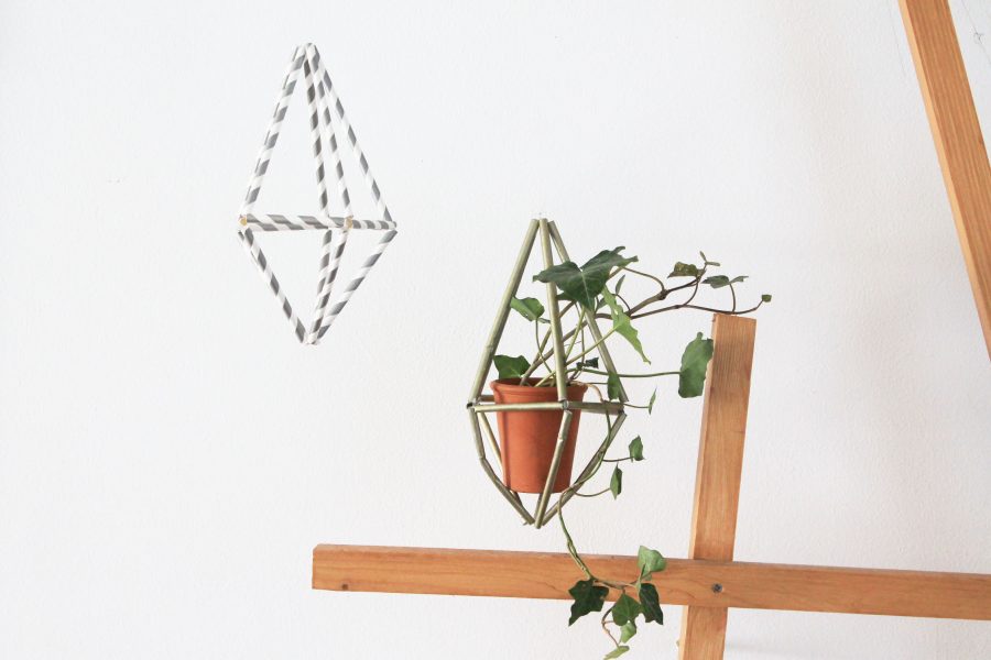 diy himmeli avec des pailles