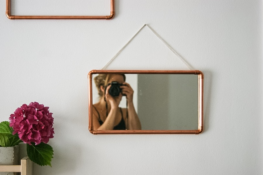 DIY MIROIR TUBE DE CUIVRE